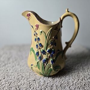 Rare Welsh Antique Ynysmeudwy Pottery Jug  In Rural Pattern C 1860